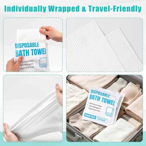 AstrivixDD 10 Pack Disposable Bath Towels 55x27.5 Inch Ultra Soft Travel Towels