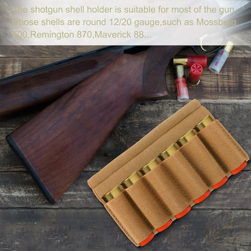 8 Round Shotgun Shell Holder - Khaki Buttstock Shell Holder