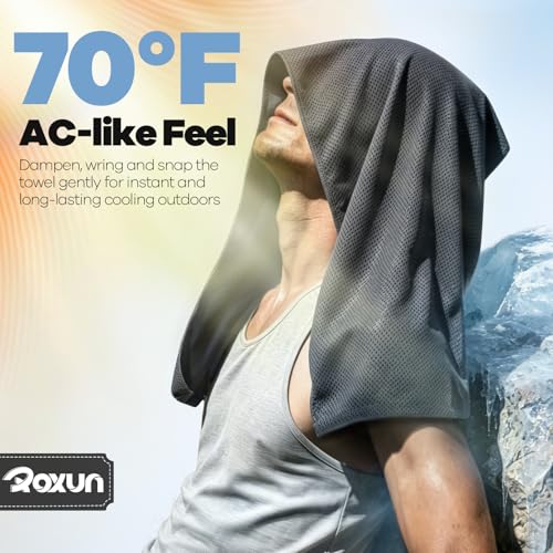 Cooling Towels 4 Pack - Soft Breathable Ice Rags in Gray, Blue, Pink, Green