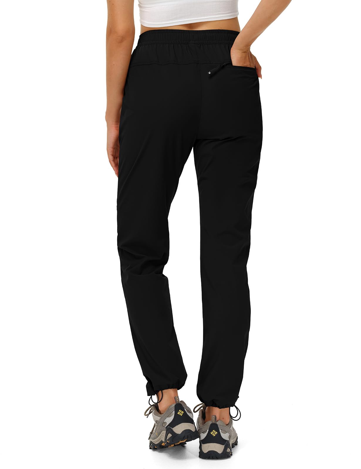 TBMPOY Women's Hiking Pants Water Resistant Lightweight Quick Dry Cargo Travel Fishing Work Camping Pant with 4 Pockets Black M