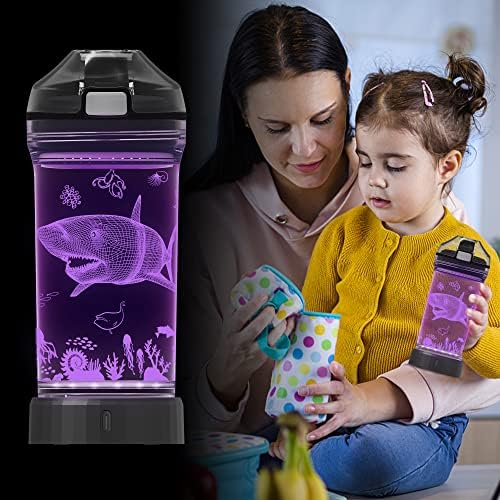 Anywin LED Light Up Water Bottle for Kids 14oz BPA-Free Shark Design