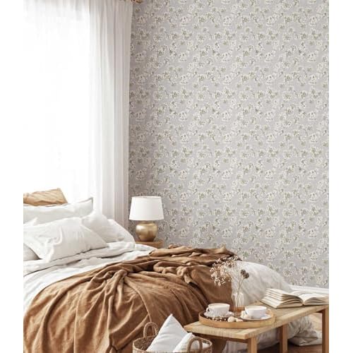 17.3" x 78.7" Floral Peel and Stick Wallpaper Removable Wallpaper Peel and Stick for Bedroom Cabinets and Kitchen Countertop Thicken