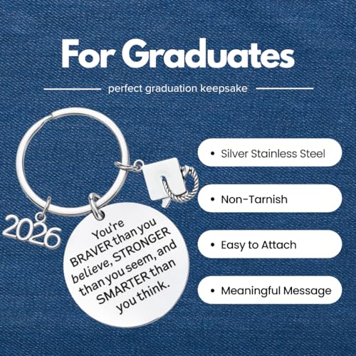 Graduation Keychain with Inspirational Message for 2026