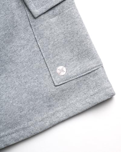 Girls Fleece Cargo Sweat Shorts with Pockets - Size 5-6, Grey