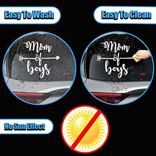 Boy Mom Vinyl Decal Sticker - White | 5.5" x 5" Pack of 1