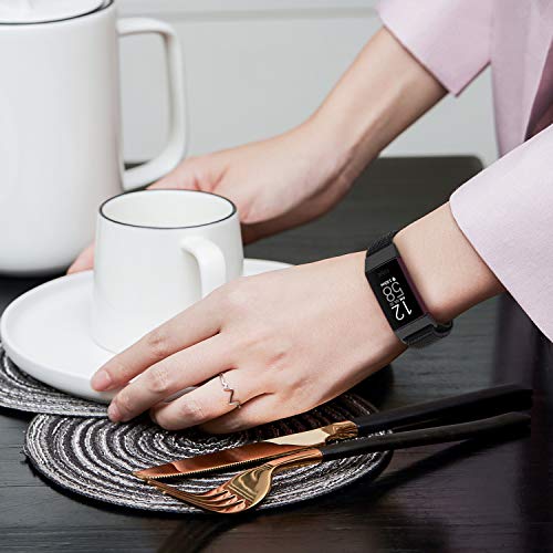 Nylon Watch Band for Fitbit Charge 4/3/SE - Dark Black