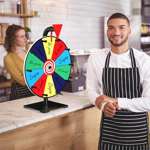 Facilife 12 Inch Color Prize Wheel Spinner with Stand for Carnivals & Trade Shows