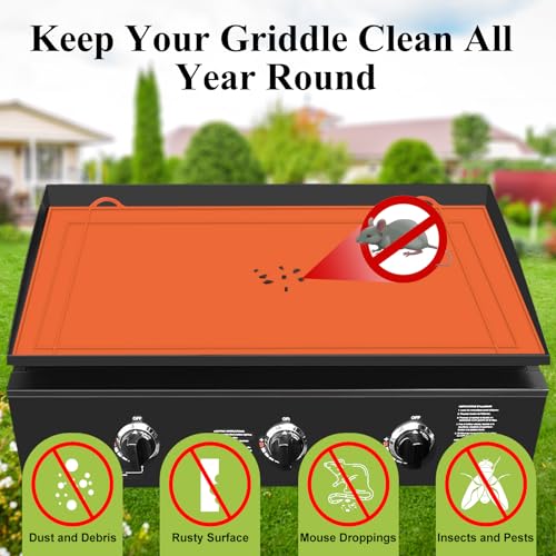 HONSREO 36-inch Orange Silicone Griddle Mat for Blackstone – Food Grade Grill Protector, Cuttable & Customizable
