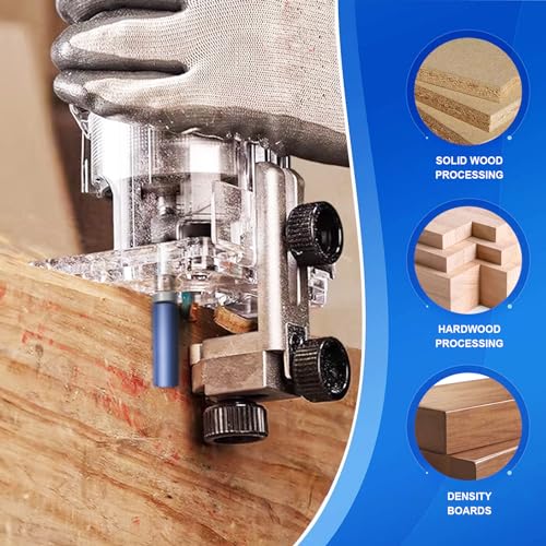 4PCS Router Bit Set, Top Bearing Flush Trim Router Bit 1/4" Shank,1/2" Diameter Flush Cut Router Bit for Woodworking Cutting Length 1/2", 3/4", 1", 1-1/2"
