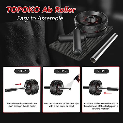 Ab Roller Wheel for Core Strength Training - Portable & No Noise