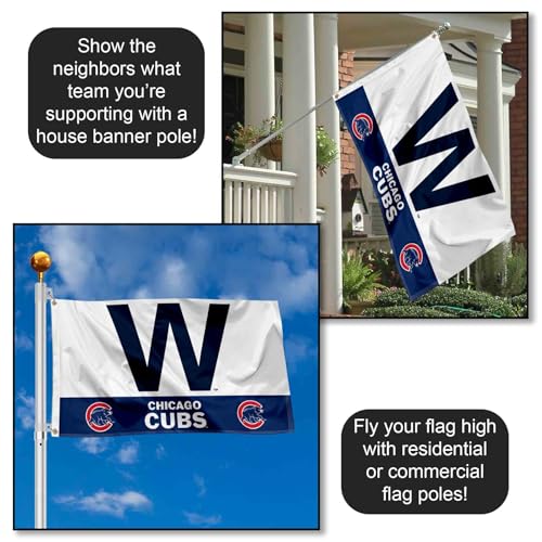 Chicago Baseball Win W Flag - 3x5 Polyester Team Flag for Home & Tailgating