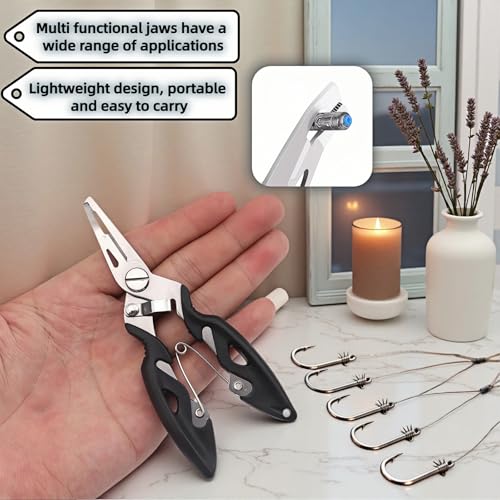 Stainless Steel Fishing Pliers - Multi-Tool with Line Cutter & Hook Remover