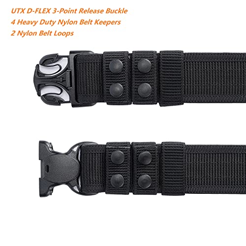 TACNEX Medium Duty Police Nylon Duty Belt with Hook Lining & 4 Keepers - 2 Inch