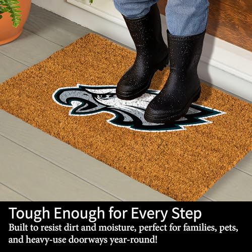 Philadelphia Eagles Coir Doormat - 28 x 16 Inches, Full Color Logo