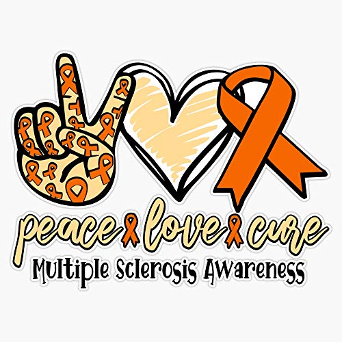 Peace Love Cure Multiple Sclerosis Awareness Vinyl Sticker - 5 Inch