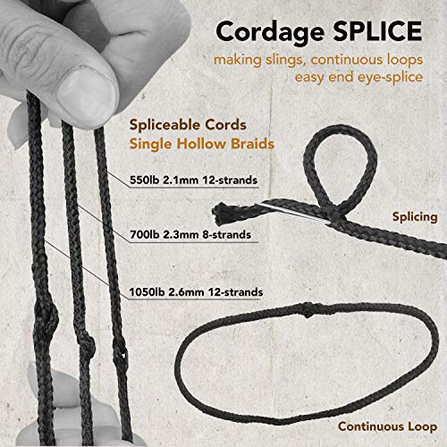High Strength Black Kevlar Braided Cord - 50Lbs | 100Ft