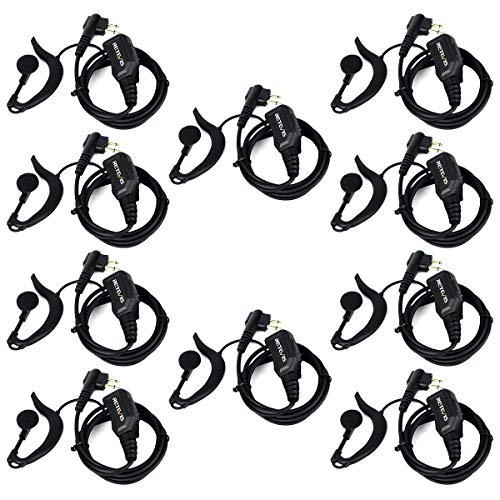 Retevis Walkie Talkie Earpiece with Mic - G-Type 2-Pin Volume Adjustable for Motorola Radios