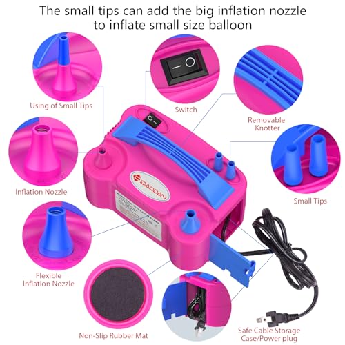 4-in-1 Electric Balloon Pump with Triple Nozzles - Inflator & Deflator