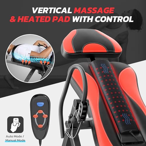 Massage & Heat Inversion Table for Back Pain Relief - W1-Red