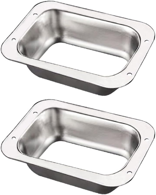 2" x 3" Aluminum Gutter Downspout Drop Outlet Adapter for K Style Gutters, Connector for Downspout Gutter Drain Pipe Fittings, Roof Rain Water Catching System Parts & Accessories (2 Packs).