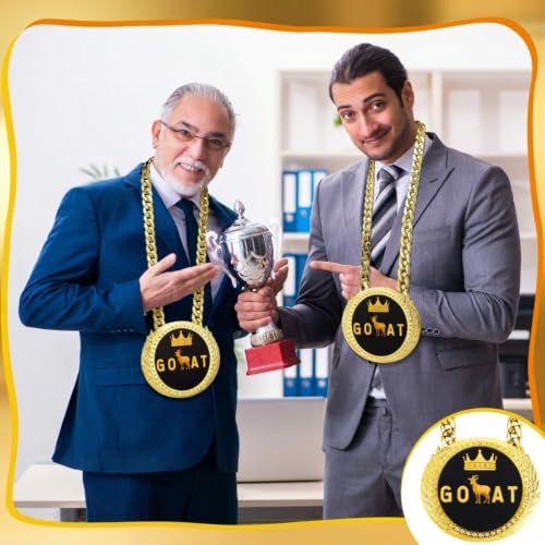 Tondiamo 2-Pack Big Gold Goat Medal Chain Necklace Sports Award - Variation 2
