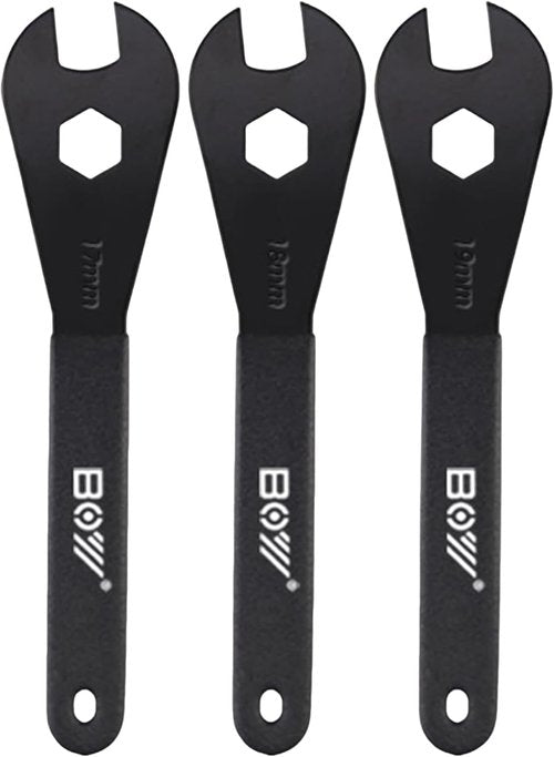 Chainrise 3-Piece Bicycle Cone Wrench Set, Wheel Hub Axle Nut Spanner Tool (Wrench17-18-19mm)