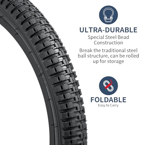 YUNSCM 2-Pack 18x2.125 Bike Tires Black02 All-Terrain Bicycle Tyres