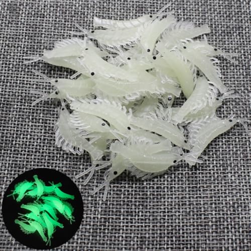 50pcs Shrimp Bait - Soft Rubber Trout Lures for Fishing