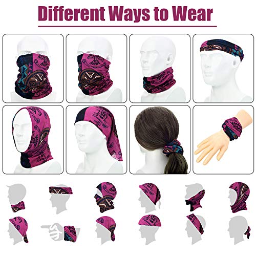 African Scarf Bandanas - 6 Pieces Unisex Neck Gaiter Set