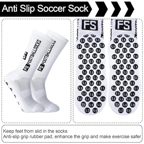 Non Slip Soccer Socks - Athletic & Football Grip Socks for Men & Women