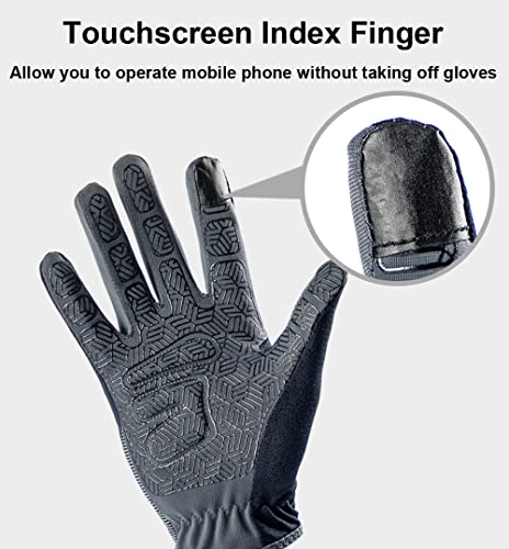 Full Finger Cycling Gloves for Men & Women - Medium Black
