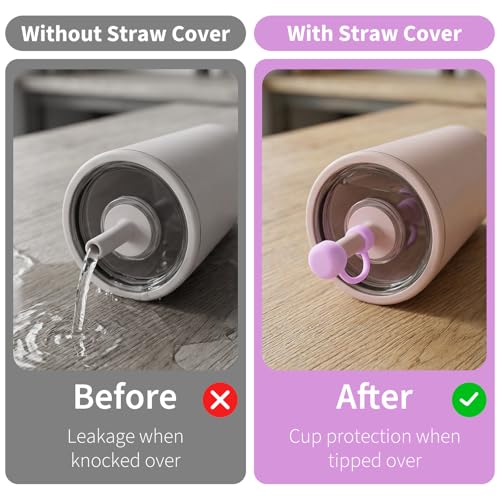 Reusable Silicone Straw Covers for Tumblers - 6 Pack Dust-Proof Caps