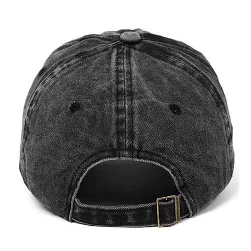 Vintage Distressed Baseball Cap - Adjustable Dad Hat - Black