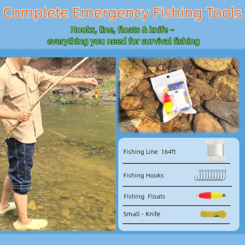 Mini Survival Fishing Kit - Compact Emergency Gear for Camping & Hiking - 2 Pack