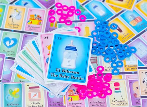 Bilingual Baby Shower Bingo Kit - 10 Players, 54 Cards & Boards