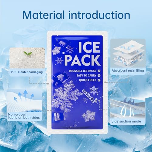 Reusable Ice Packs for Coolers - 16-Pack Water-Activated Freezer Packs
