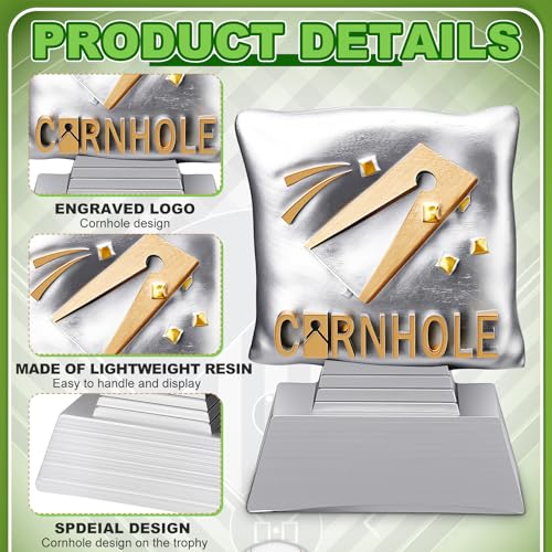 Mini Cornhole Trophy 4-inch Resin Award - Small Tournament Award