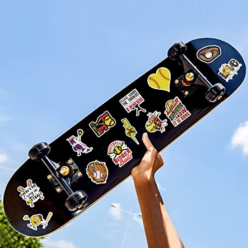 100PCS Softball Stickers - Motivational Vinyl Waterproof Stickers