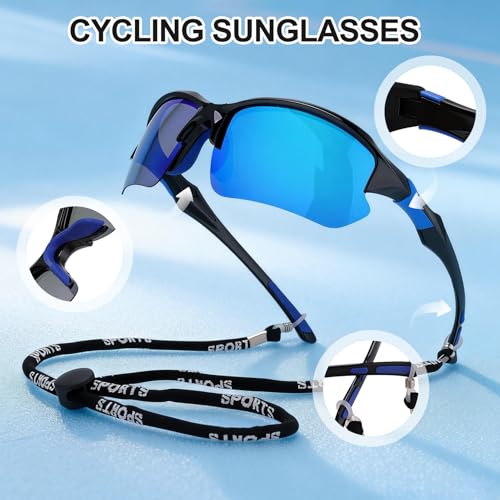 Polarized Sports Sunglasses - 3 Pack for Men & Women