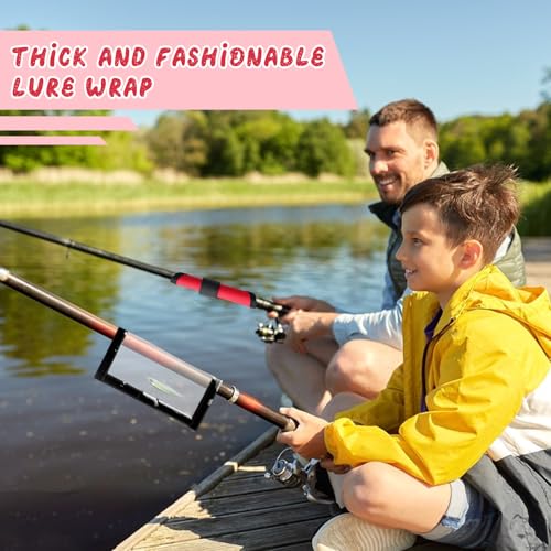 Fishing Hook Covers Set - 4 Red Lure Wraps & 1 Clear Protector