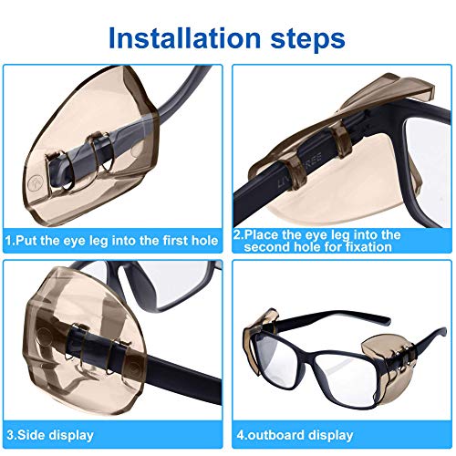 Safety Eyeglass Side Shields - Medium (2 Pairs) - Grey