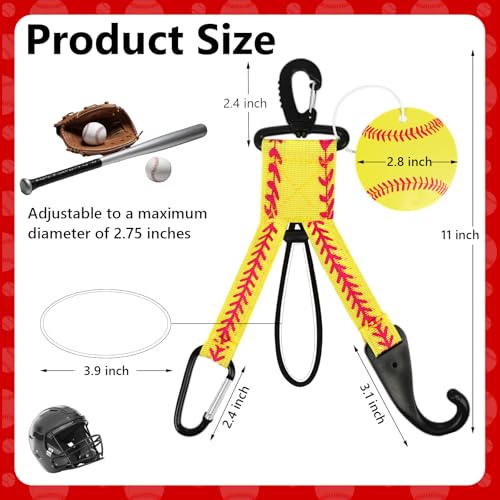 Yellow Softball Dugout Organizer Bag with Helmet Holder & Hooks - 1Pc