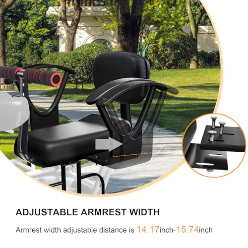 Rear Child Bike Seat - Black, Adjustable Design for Kids 2-8