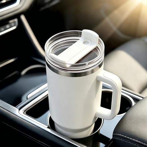 40 oz Tumbler Replacement Lid - Clear White Sliding Straw Cover