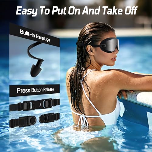 KOMETRA 2 Pack Adult Frameless Anti-Fog UV Swim Goggles with Clear & Tinted Lenses - Black & Blue/ Silver Variants