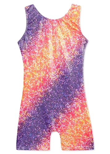 Gymnastics Leotards for Girls - Toddler Outfit in Orange & Purple - 3-4T