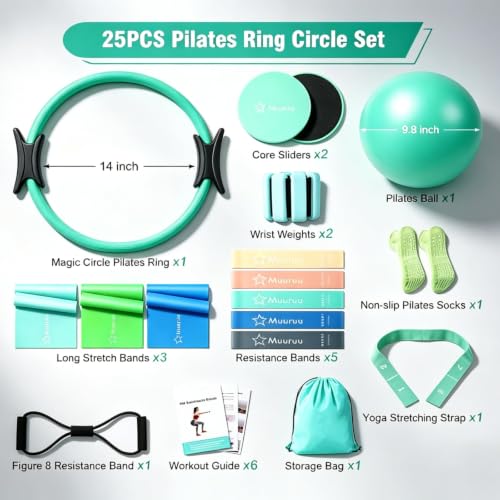 Comprehensive Pilates Kit with Magic Circle, Ball, Weights & Bands