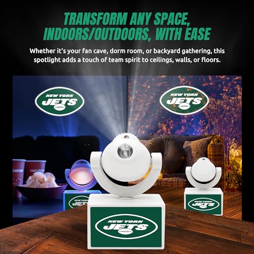 New York Jets LED Mini Spotlight Projector - Adjustable & Rechargeable