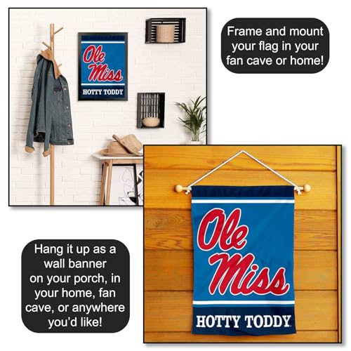 Ole Miss Garden Flag Double-Sided 12.5 x 18 in - Hotty Toddy NCAA