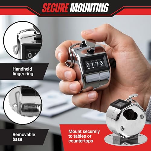 Handheld or Mountable Clicker Counter with Thumb Tally Button